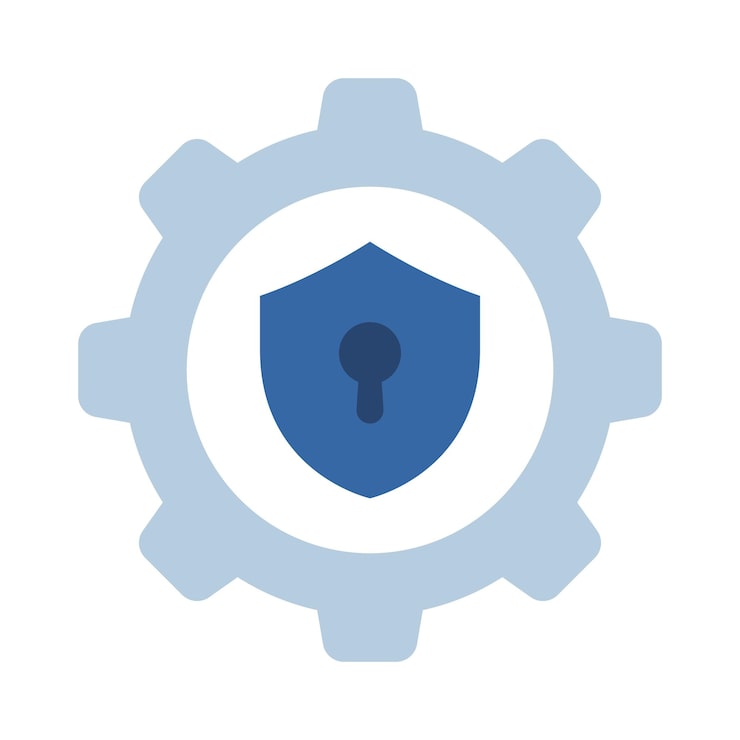 Vector gratuito escudo de seguridad en cog