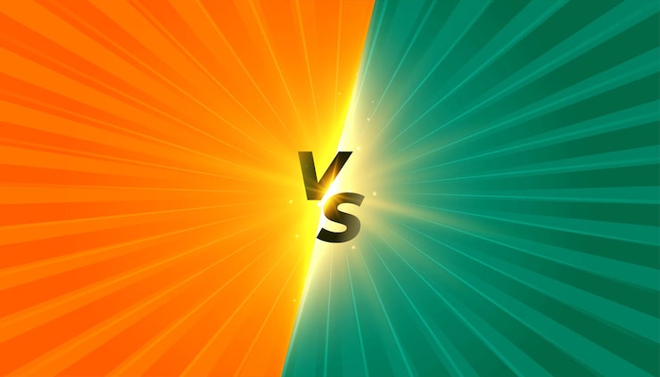 Vector gratuito estilo cómico versus banner vs con raya de rayos
