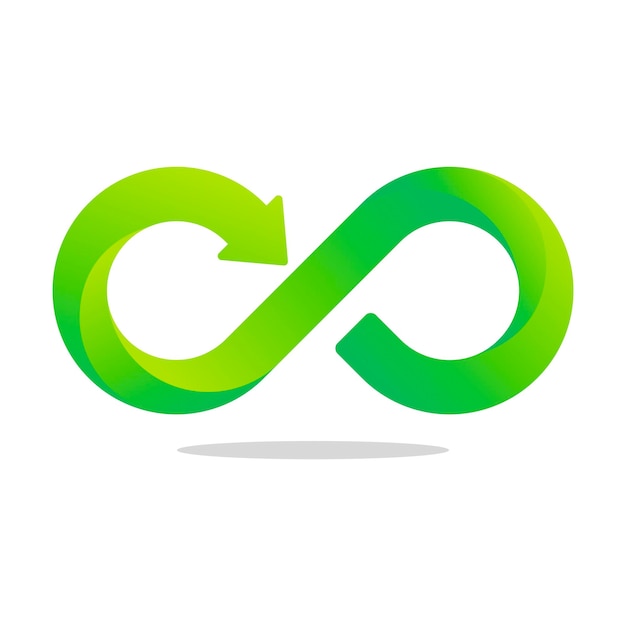 Vector gratuito estilo de gradiente de flecha de signo infinito