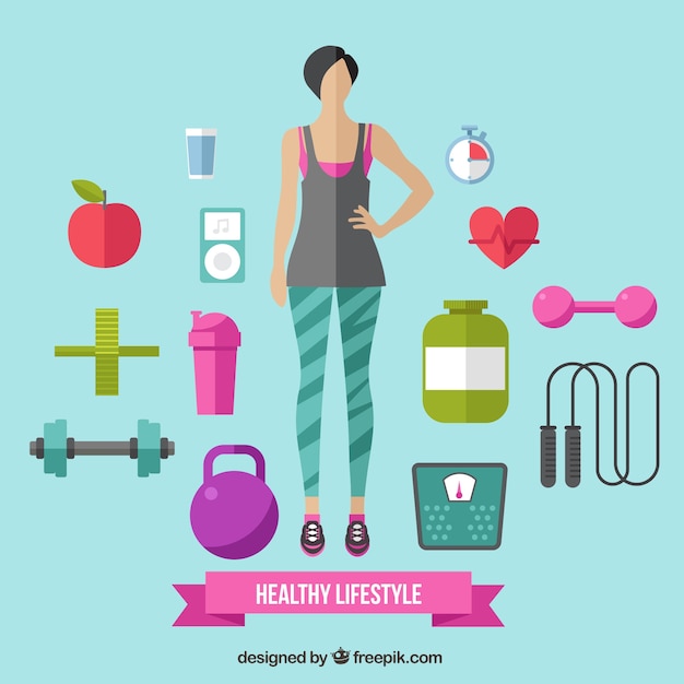 Vector gratuito estilo de vida saludable