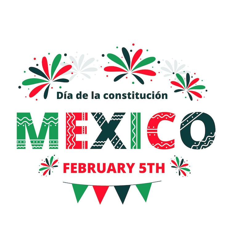 Vector gratuito evento plano del día de la constitución de méxico