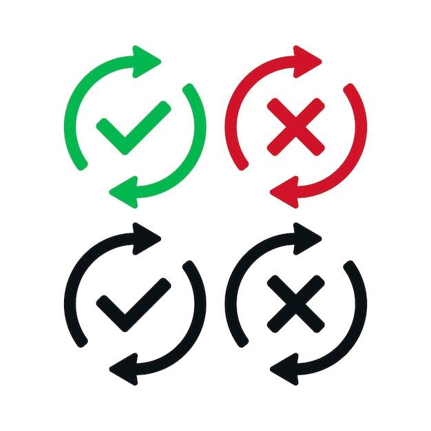 Vector gratuito las flechas del ciclo comproban y cruzan