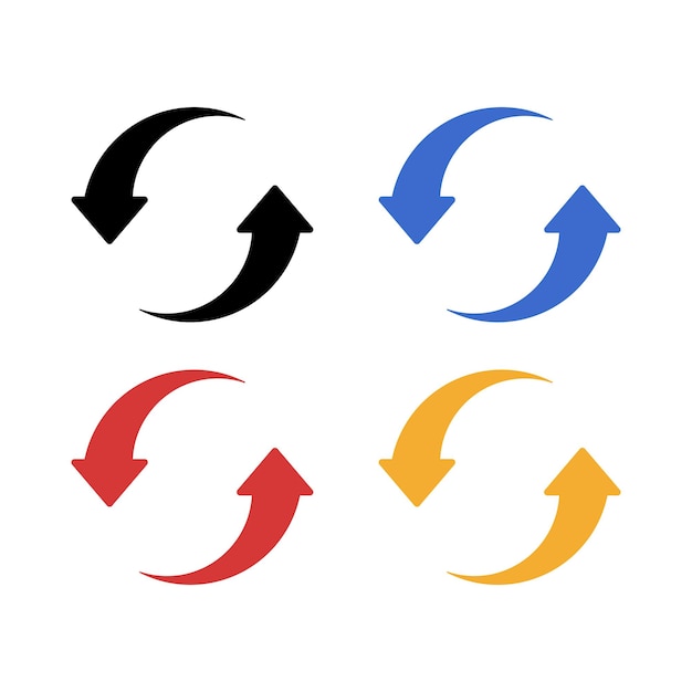Vector gratuito flechas de ciclo de varios colores