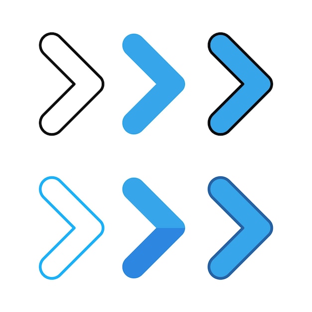 Vector gratuito las flechas a la derecha son azules.