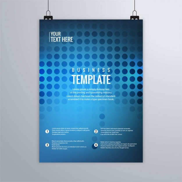 Vector gratuito folleto azul con puntos
