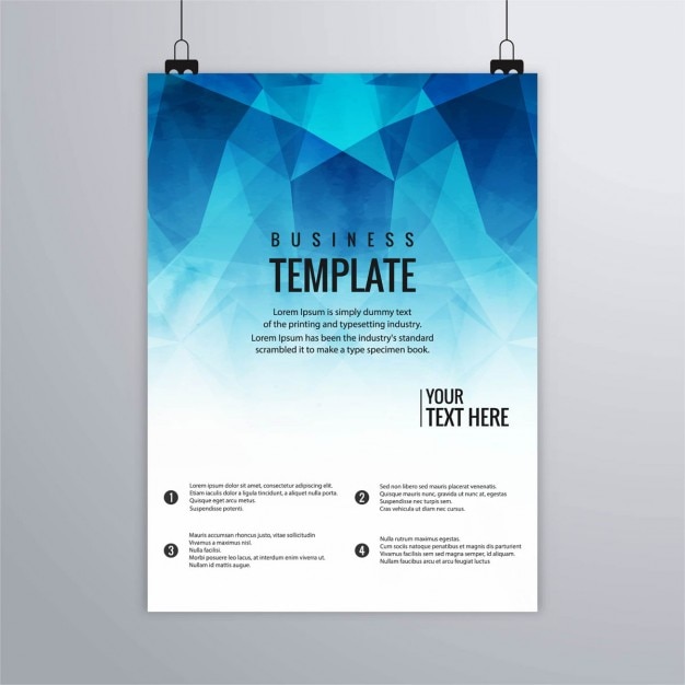 Vector gratuito folleto de negocios poligonal azul