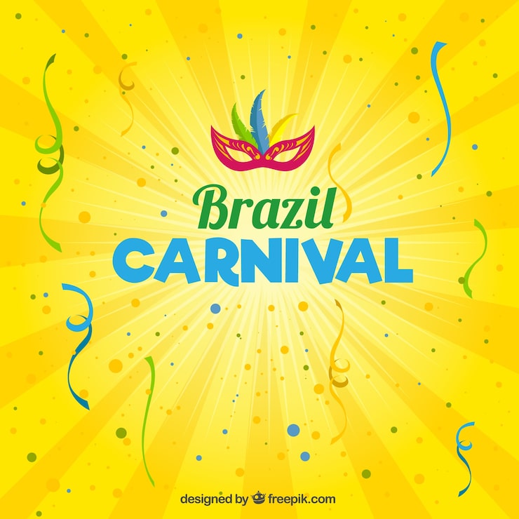 Vector gratuito fondo amarillo de carnaval de brasil