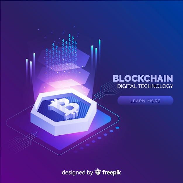 Vector gratuito fondo de blockchain en estilo isométrico