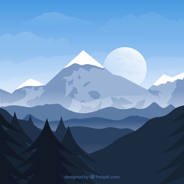 Vector gratuito fondo de bosque de invierno
