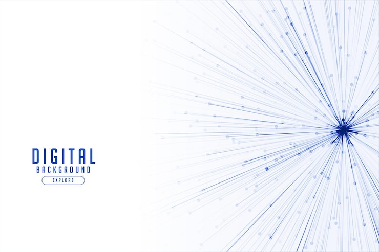 Vector gratuito fondo de concepto de tecnología de explosión de líneas de partículas