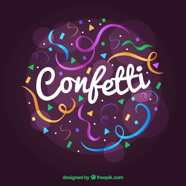Vector gratuito fondo de confeti colorido en estilo plano