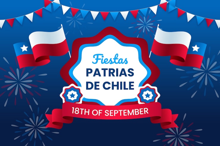 Vector gratuito fondo degradado para fiestas patrias chile
