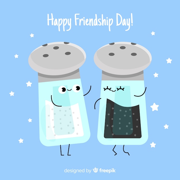 Vector gratuito el fondo del día de la amistad de diseño plano