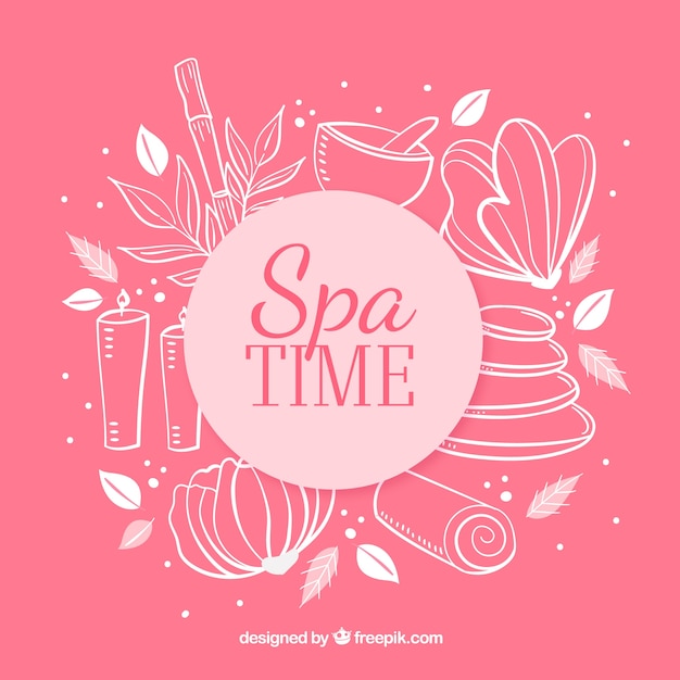 Vector gratuito fondo dibujado a mano para el spa