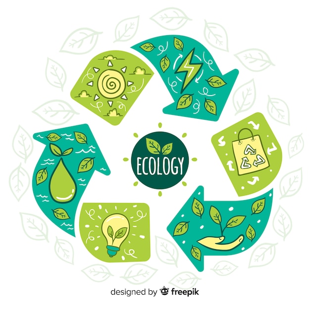 Vector gratuito fondo dibujo sobre el concepto de ecología