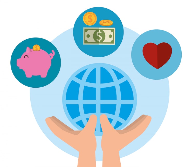Vector gratuito fondo de donación de caridad