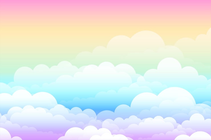 Vector gratuito el fondo de la fantasía del arco iris de las nubes de ensueño