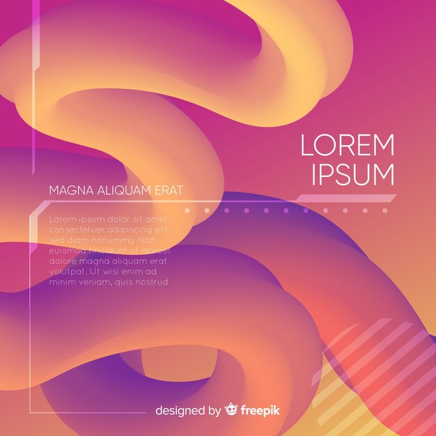 Vector gratuito fondo de forma fluida 3d de colores