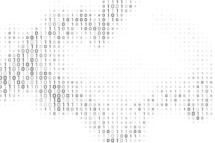 Vector gratuito fondo futurista de código binario digital para codificación o programación