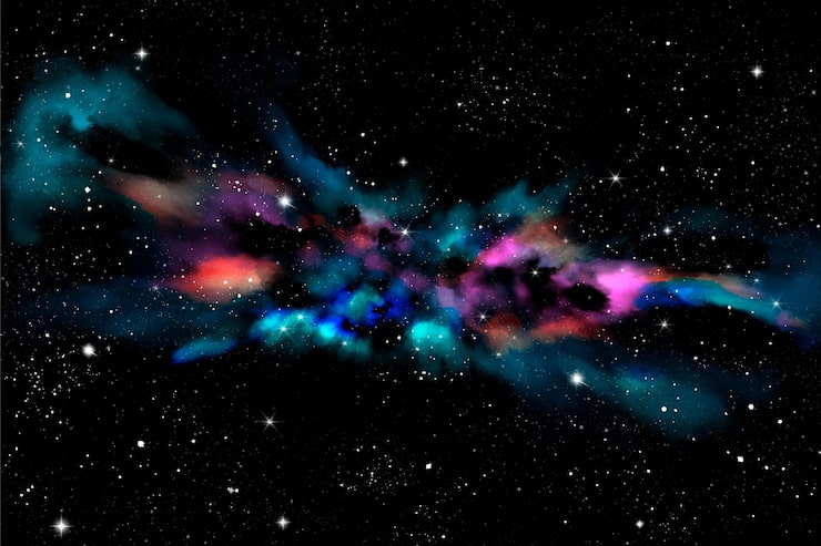 Vector gratuito fondo de galaxia acuarela pintada a mano
