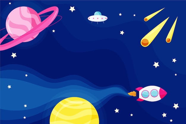 Vector gratuito fondo de galaxia de dibujos animados