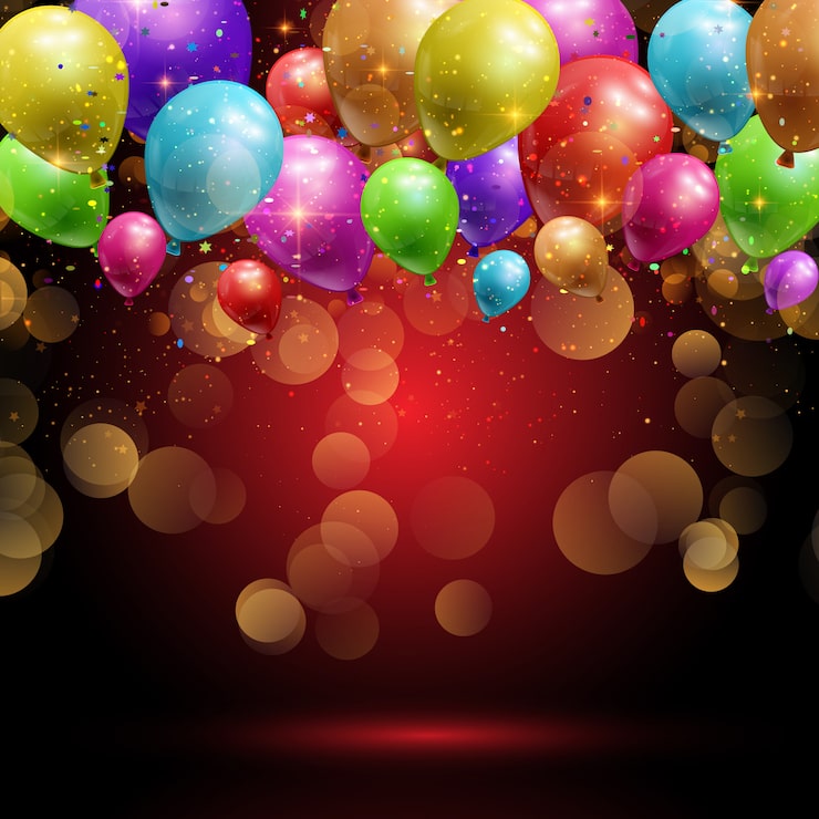 Vector gratuito fondo de globos y confeti.