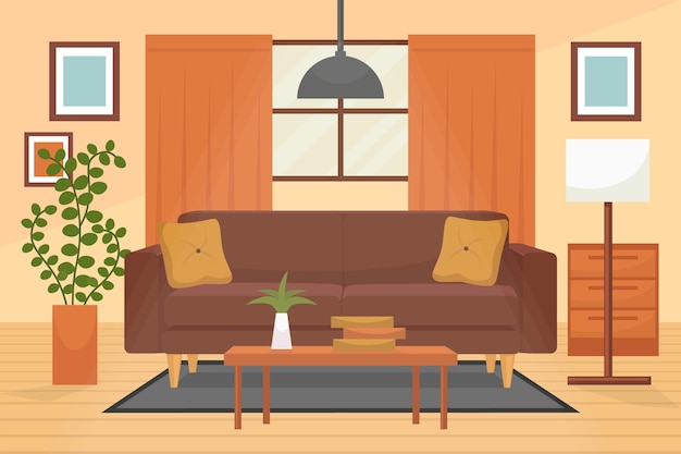 Vector gratuito fondo interior de una casa