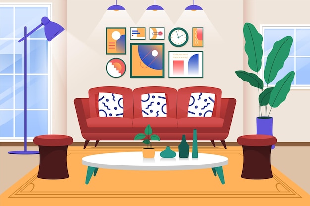 Vector gratuito fondo interior de una casa