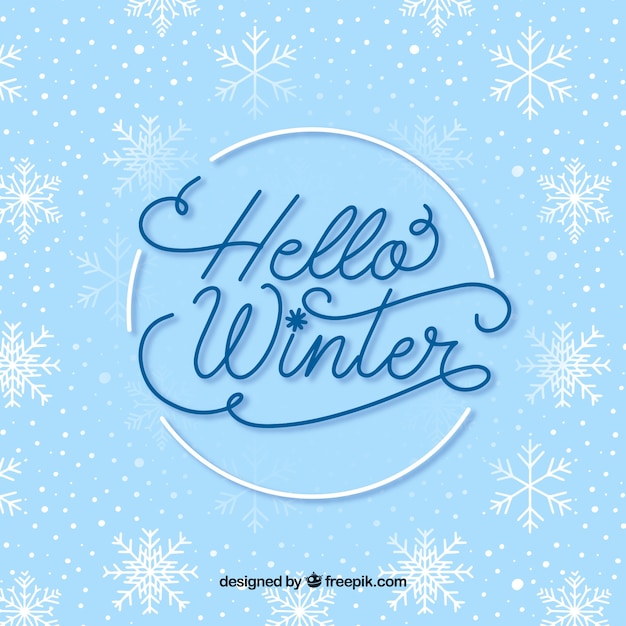 Vector gratuito fondo lettering invierno