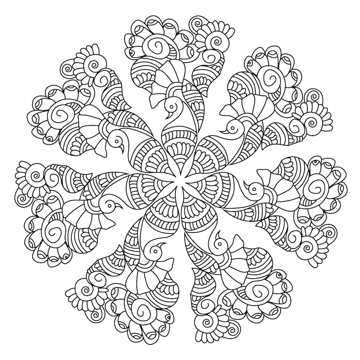 Vector gratuito fondo de mandala en blanco y negro