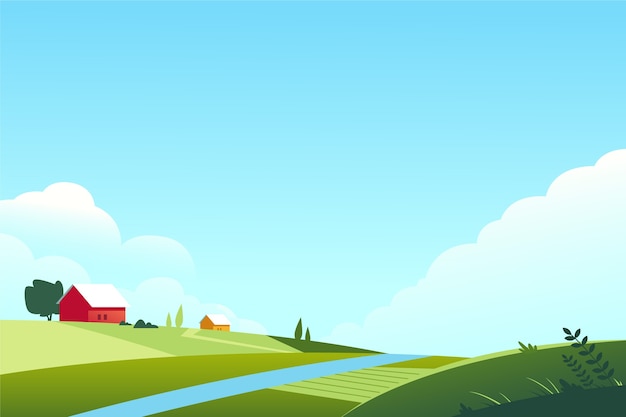 Vector gratuito fondo de paisaje rural en gradiente