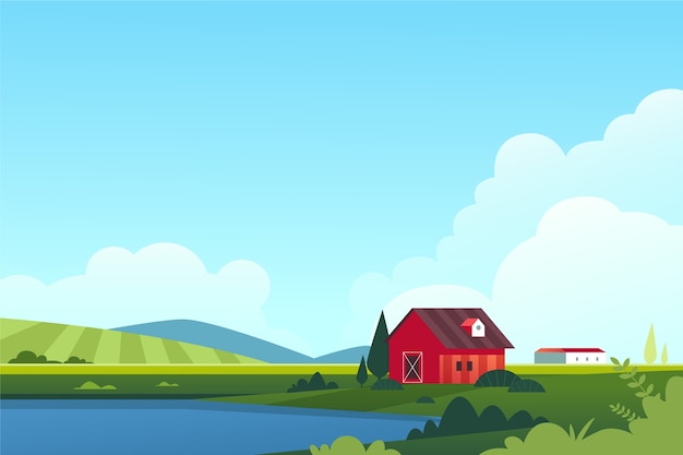 Vector gratuito fondo de paisaje rural en gradiente