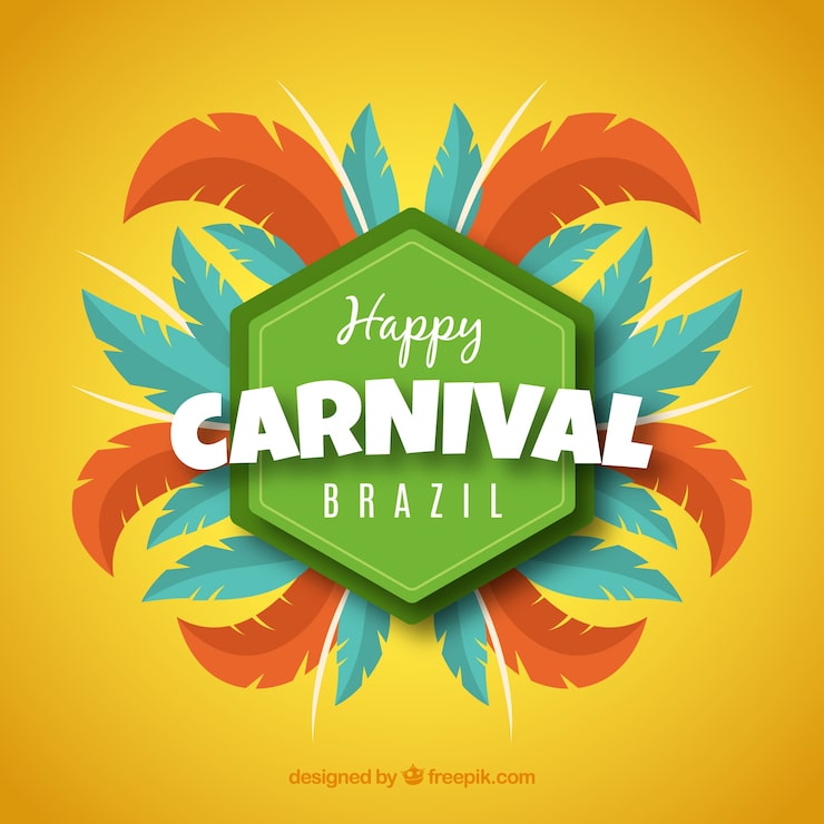 Vector gratuito fondo plano del carnaval brasileño