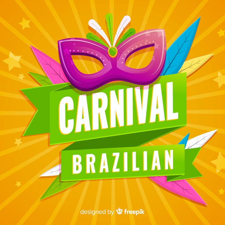 Vector gratuito fondo plano del carnaval brasileño