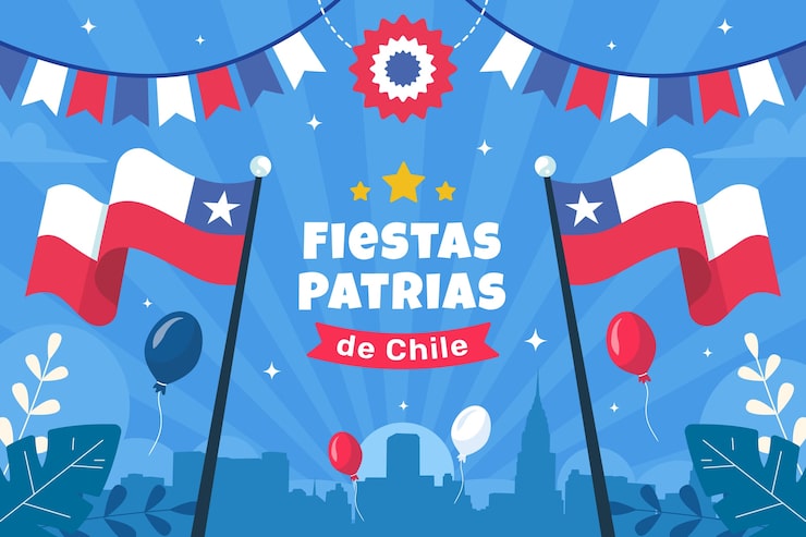 Vector gratuito fondo plano para fiestas patrias chile