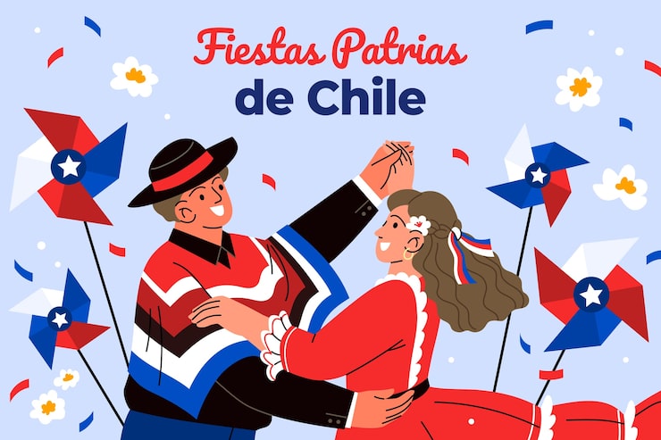 Fondo plano fiestas patrias chile
