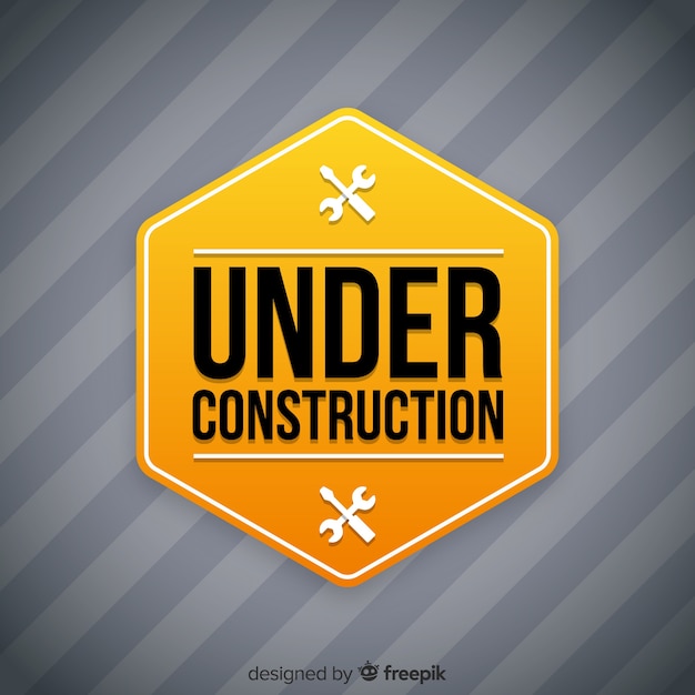 Vector gratuito fondo plano señal en construcción