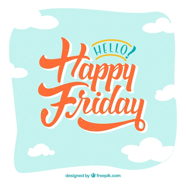 Vector gratuito fondo retro de feliz viernes