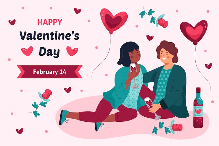 Vector gratuito fondo de san valentín dibujado a mano