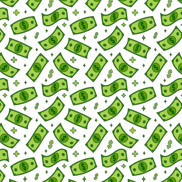 Vector gratuito fondo de signo de dólar dibujado a mano