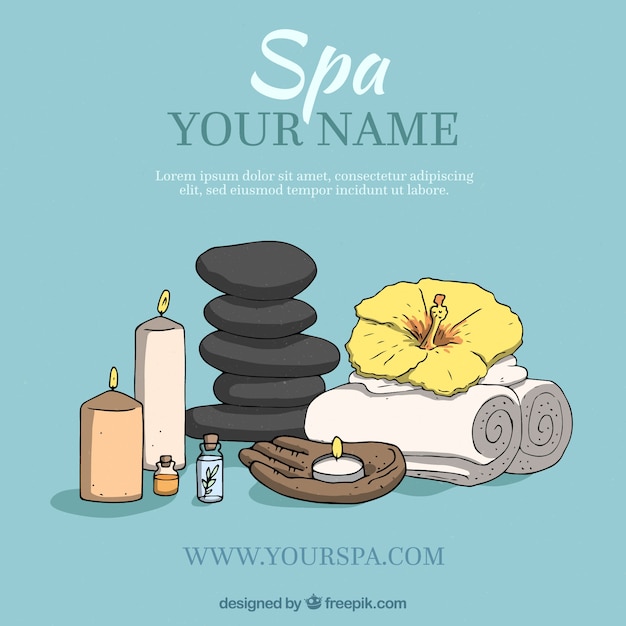Vector gratuito fondo de spa dibujado a mano
