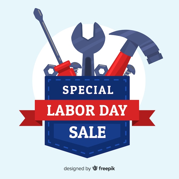 Vector gratuito fondo de venta de día de trabajo plana