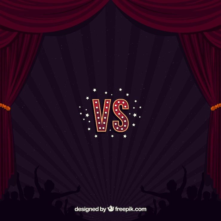 Vector gratuito fondo de versus con escenario y público