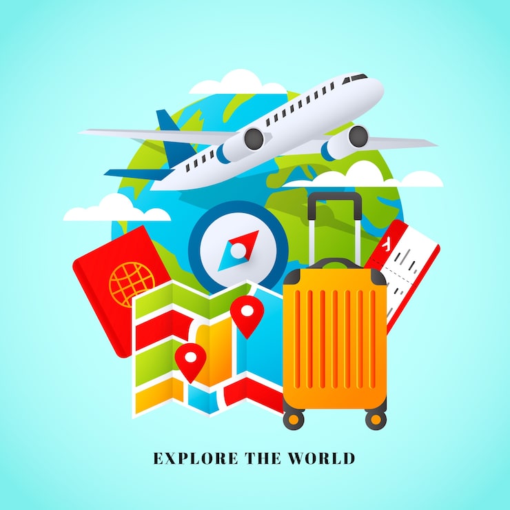 Vector gratuito fondo de viaje degradado