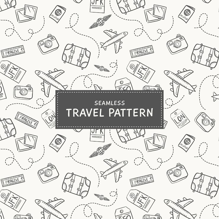 Vector gratuito fondo viaje garabatos