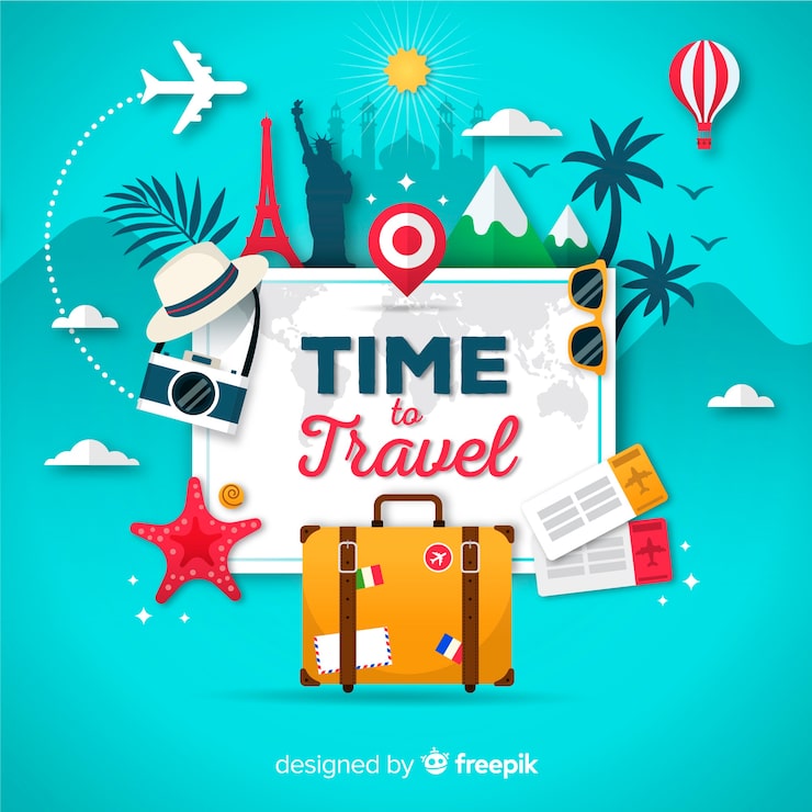 Vector gratuito fondo de viaje plano