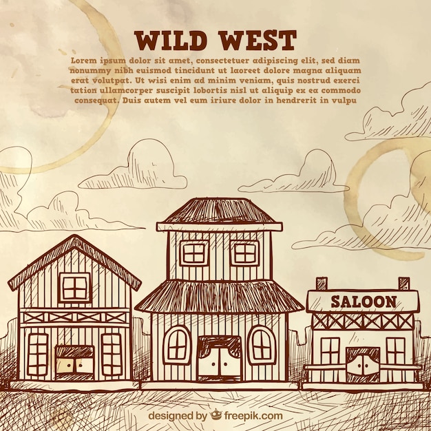 Vector gratuito fondo vintage del salvaje oeste