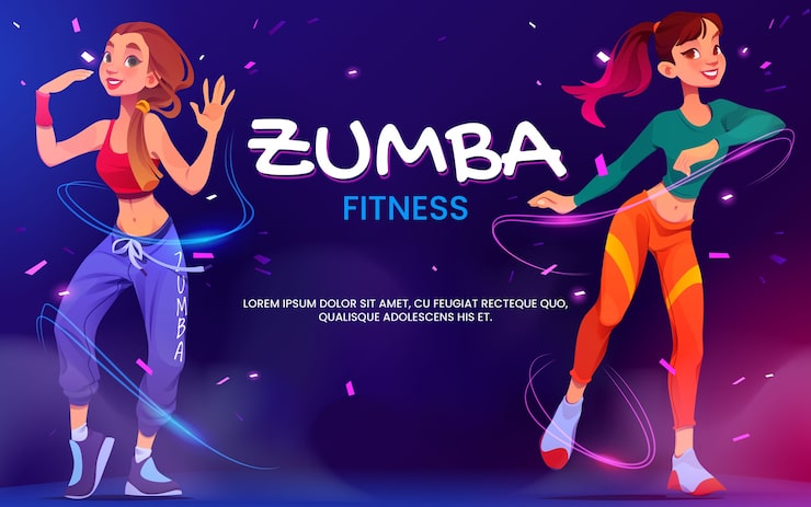 Vector gratuito fondo de zumba estilo dibujos animados