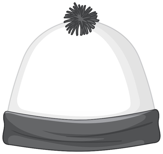 Vector gratuito frente del gorro beanie blanco básico aislado