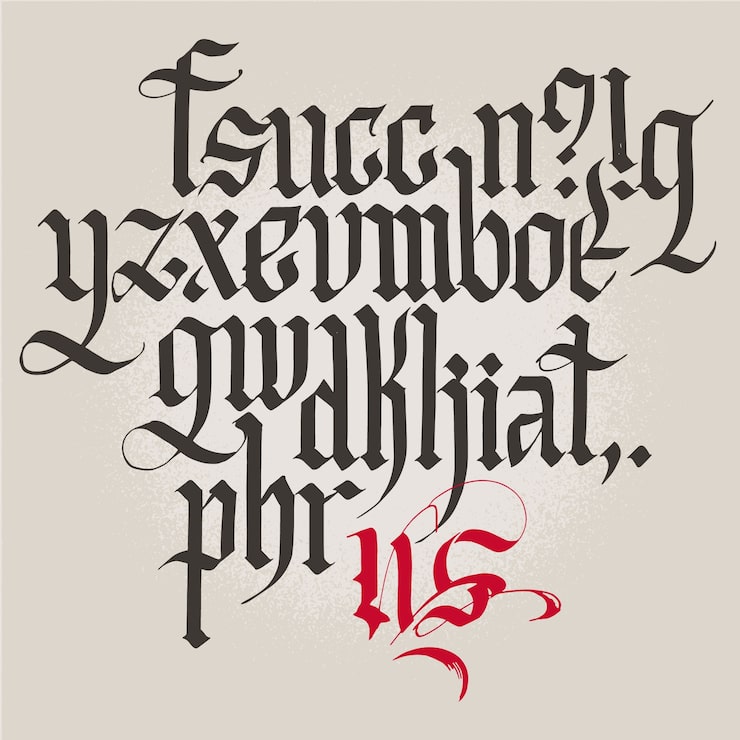 Vector gratuito fuente de escritura manuscrita. pincel de fuente. mayúsculas, números, puntuación